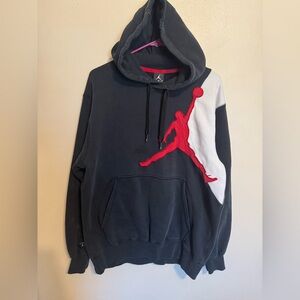 Rare Vintage Nike Air Jordan Jumpman Jumbo Logo Black White And Red Hoodie Sz M